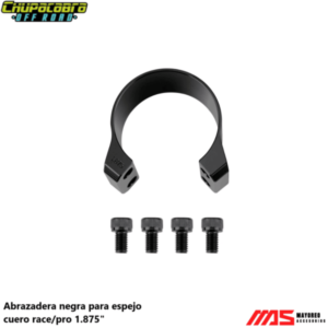 Abrazadera negra para espejo cuero race/pro 1.875″ chupacabra
