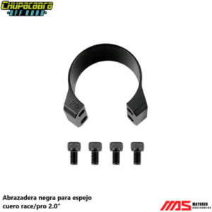 Abrazadera negra para espejo cuero race/pro 2.0″ chupacabra